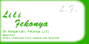 lili fekonya business card